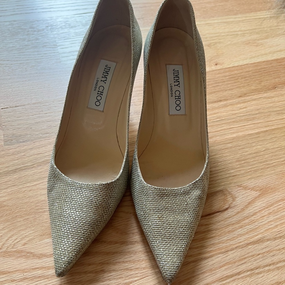 Jimmy Choo Glittering Gold Heels